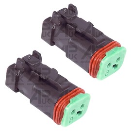 APUK 2x Plug Work Light Wiring Harness Lamp Socket Connector 2 Pin Replacement for JCB