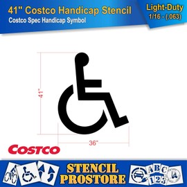 Retail Stencils - Costco - 41 in Handicap Stencil - 36'' x 41'' x 1/16" (63 mil) - Light-Duty