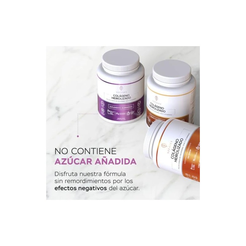 Vitasei Colágeno Hidrolizado Polvo Péptidos Resveratrol Vitamina Apoyo Cabello Piel