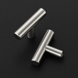 3 Pack Brushed Nickel Cabinet Knobs - Kitchen Cabinet Knobs Silver Cabinet Pulls for Kitchen Cabinet Drawer Stainless Steel Dresser Knobs for Cabinet Hardware 2in Length Single Hole T Bar