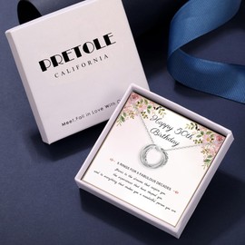 50th Birthday Gifts for Women 925 Sterling Silver Birthday Necklace 3 4 5 6 7 Decade Interlocking Circles Necklace Happy 30th 40th 50th 60th 70th Birthday Necklaces for Daughter Mom Birthday Jewelry