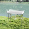 Outsunny 3.4ft Folding Ice Cooler Table with Drain, Fill and
