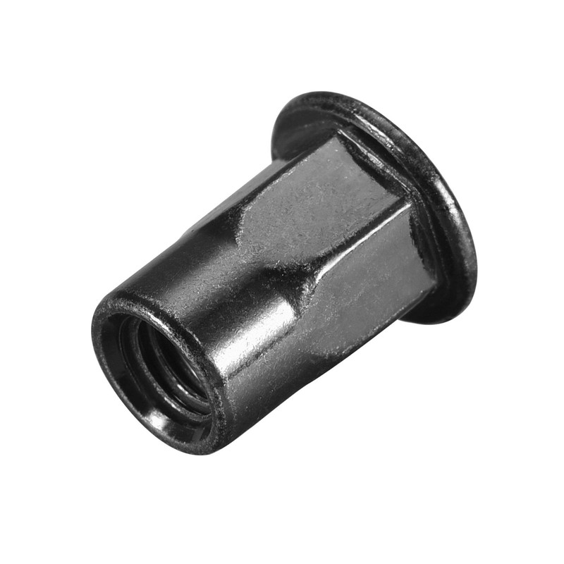 sourcing map M6 Rivet Nuts, Thread Half Hexagonal Carbon Steel
