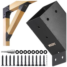 Wocepu 8pack 45 Degree Angle Support Bracket, for 4x4 (Actual 3.5''x3.5'') Pergolas, Gazebo, Deck Porch, Cabin Elevated Wood Support Bracket Support kit (Frosted-Black)