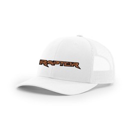 Ford Raptor F150 Truck Logo Laser Engraved Leather Patch Richardson 112 Snapback Trucker Hat Cap White