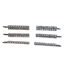 Seleny Crystal Pin Set (3 Pieces) (Silver)