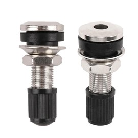 Nzexlyva 2 Pcs Tyre Valve Metal Valve Stems with Dust Caps, Tubeless Valve, Metal Shafts with Rubber Plug Universal Schrader Valve Kit for Car & Motorcycle Tyres