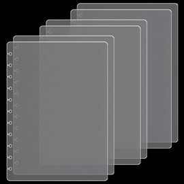 Supkiir 6 Pcs Letter Discbound Notebook, PP Clear Notebook Cover, Discbound Planner Cover Compatible with Circa Arc TUL and Happy Planner, Office Home School