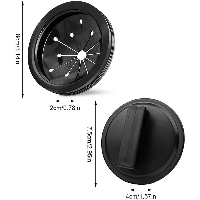 Black 3-Inch Garbage Disposal Splash Guard - Kitchen Sink Baffle