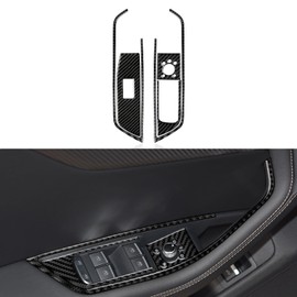 4pcs Car Window Regulator Carbon Fibre Cover Sticker Trim Compatible with A4 (2016-2025)/S4(2016-2025)/RS4(2017-2025)/A5(2017-2024)/S5(2016-2025)/RS5(2017-2025) Interior Accessories