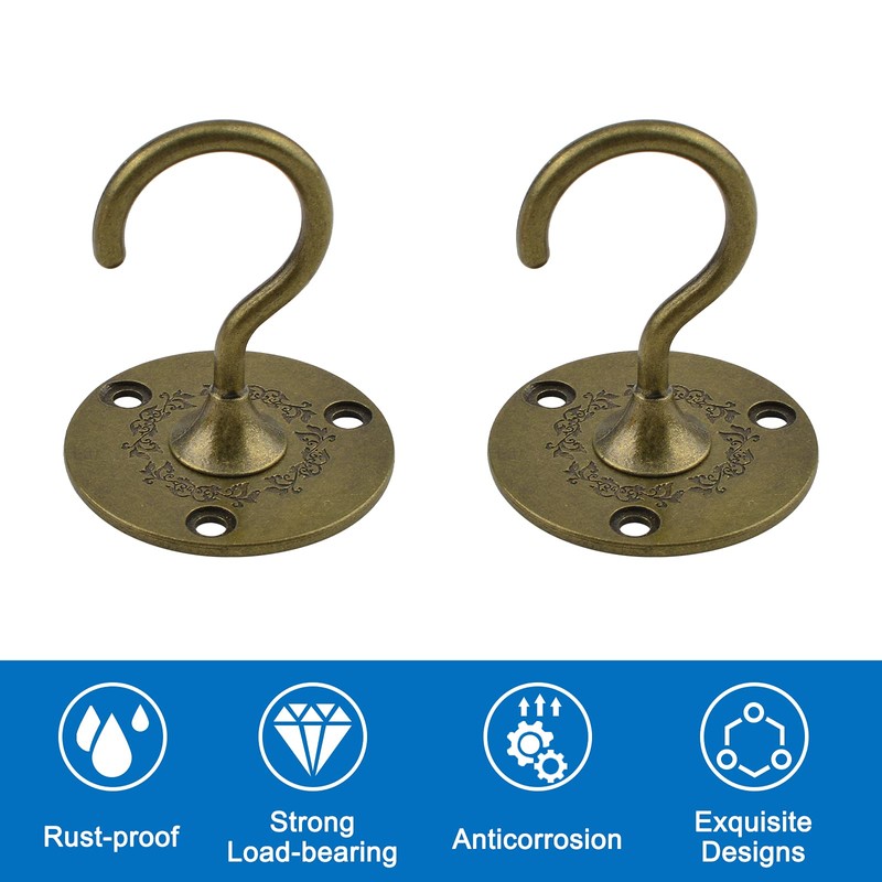 INCREWAY Wall Mount Ceiling Hooks, 2PCS Heavy Duty Hanging Chandelier