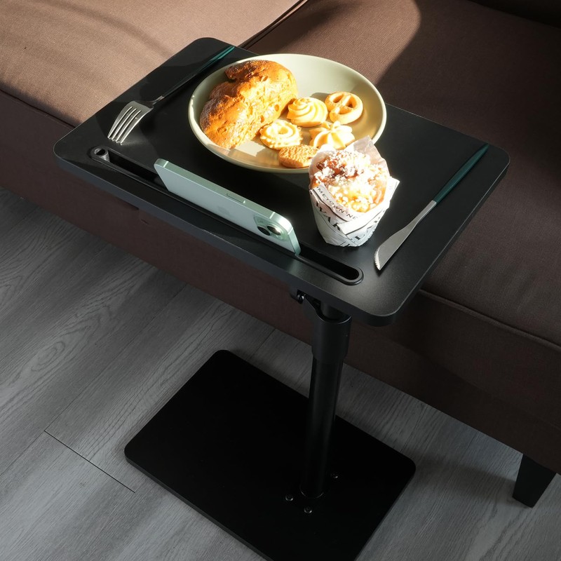 YUHFERA Sofa Armrest Tray Table for Couch - 360° Swivel