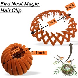 Pinzas para el cabello con forma de nido de pájaro, 7 piezas, gomas ajustables para el cabello, pinzas para el cabello con forma de nido de pájaro para mujer, accesorios de peinado, adecuadas pa