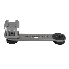 Triple Cold Shoe Extension Bracket Aluminium Alloy Microphone Stand Mount Adapter for Tripod Monopod Stabilizer Dark Gray