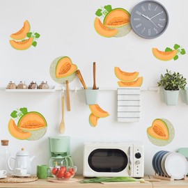 Fujitoya Wall Sticker, Plants, Leaves, Fruits, Melon, Removable, Scandinavian Style, Stylish