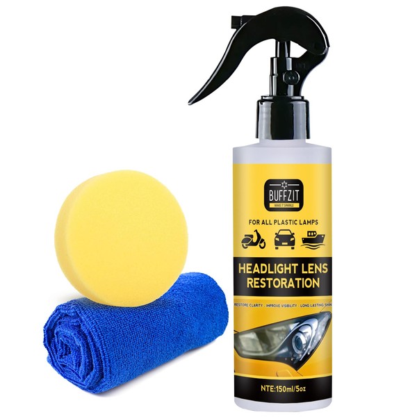 Automotive Headlight Cleaner & Restoration Kit – Instantly Restores Yellowed,