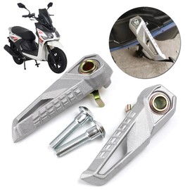 Minho Motorcycle Rear FootPeg Footrest in Aluminum Alloy Material Compatible with YAMAHA BWS 125 2016+, Silver Color