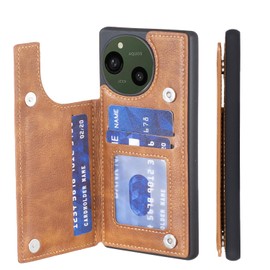 [Anrek] Case for SHARP AQUOS R9 / docomo SH-51E Notebook Type (Retro Brown) Docomo sh51e Aquos r9 Luxury PU Leather Magnet Adsorption Pocket One Hand Operation Back IC Card Storage Horizontal Function