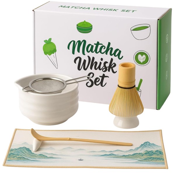 7 PCs Japanese Matcha Set, Matcha Whisk Set with Matcha