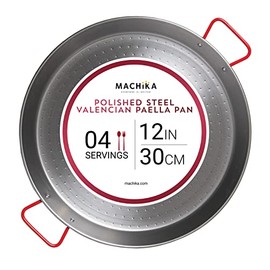 Machika Polished Steel Paella Pan 12 inch (30 cm)