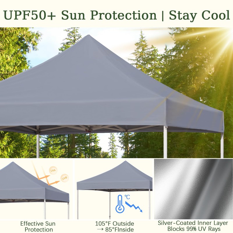 LIUJIAYI Pop Up Canopy Replacement Top, 8x8 Heavy Duty 500D