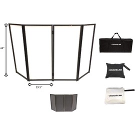 CedarsLink DJ Event Facade White/Black Scrim Metal Frame Booth + Travel Bag Case 14LB