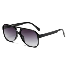 TIANYESY Vintage aviator sunglasses, suitable for both men and women Fashionable, classic and simple sunglasses (Black/Gradient Black)