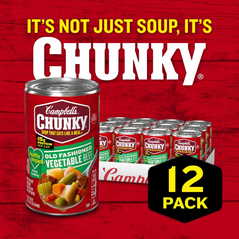 Campbell’s Chunky Healthy Request Soup, Old Fashioned Vegetable Beef Soup,
