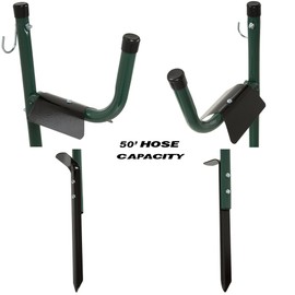 Water Hose Holder - Easy-to-Install Garden Hose Storage Metal Rack with Stake - Outdoor Freestanding Reel for Yard or Landscaping by Stalwart