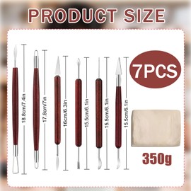Clay Sculpting Tools，6-Piece Wooden Clay Tool Set 350g High-White Clay Multi-Functional Sculpting Tools Non-Toxic, Eco-Friendly Ideal for Artists, Sculptors, and Hobbyists