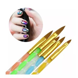 noved Set Con 5 Pinceles Profesionales Kolinsky Uñas 4,6,8,10,12