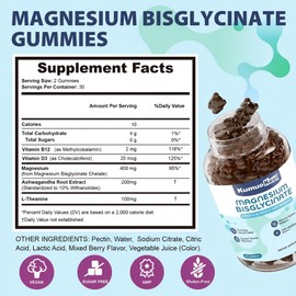 Magnesium Bisglycinate Gummies with Ashwagandha & L-Theanine, 60 Cts