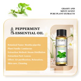 EUQEE Peppermint Essential Oil 118 ml Pure Peppermint Oil Therapeutic Grade Essential Oil - with Glass Dropper Perfect for Aromatherapy, Diffuser, Relaxation, restful Sleep, Stress Relief - 4Fl. Oz