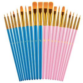 20 Pieces Paint Brush Sets, Acrylic Paint Brushes, Artists Paint Brushes Kits for Oil Watercolor Acrylic Face Rock Gouache Ceramics, Painting