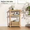 Apicizon Small Narrow Side Table, 3-Tier Skinny End Table for