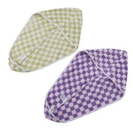 Gatuida 2pcs Retro Pattern Fleece Dry Hair Cap Women's Quick Dry Hair Turban Soft Gentle Absorbent