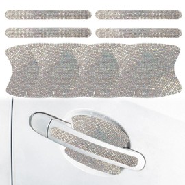 BSAMZO Car Door Bowl Protection Car Door Handle Protector Stickers Car Door Handle Scratch Protector Jeweled Door Handle Stickers (Colorful)