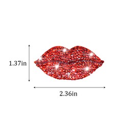 Bittwee 2PCS Car Bling Red Lips Decals, Self-Adhesive Rhinestone Auto Stickers, Waterproof Vehicle Interior Exterior Decorative Decals for Women Girls, Universal for RV, SUV, Truck