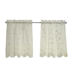 Loft Living Garcia Sheer Rod Pocket Curtain Tiers 52 x 36 in Cream