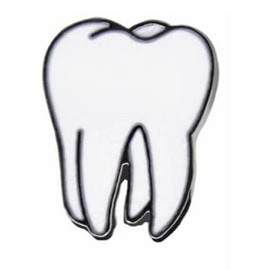 Pin esmaltado dental con respaldo de seguridad., Esmalte, Sin gemas.