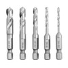 Treki 5 Piece Short Wood Drill Bit with Hex Shank