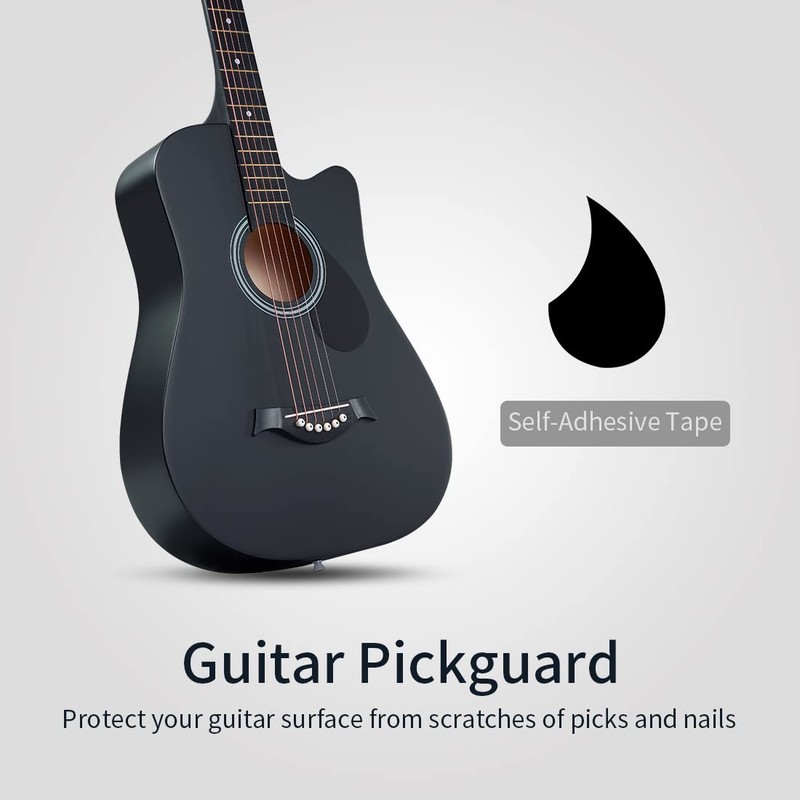 Lankro 38 inch Guitar Black Acoustic Guitar Beginner kit Adult
