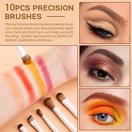 Jessup Set de Brochas de Maquillaje Ojos,Pinceles Maquillaje Sombra de Ojos de Primera Calidad,Corrector,Delineador de Ojos, Difuminadora Brocha de Cejas,Gris Claro T330