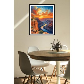 Grand Canyon National Park Paint by Number, Colorado River Paint by Numbers for Adults, Sunset Landscape Acrylic DIY Oil Painting, Grand Canyon Canvas Wall Art, Home Decor(16x20inch, No Frame)