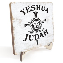 Motivational Christian Gifts Religious Bible Verse Wood Sign Rustic Desk Decor Decorative Faith Office Home Bathroom Decorations Bathroom Office Accessories Table Shelf Wooden Plaque with Wood Stand