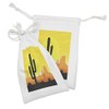 Ambesonne Saguaro Fabric Pouch Set of 2, Plants in Desert
