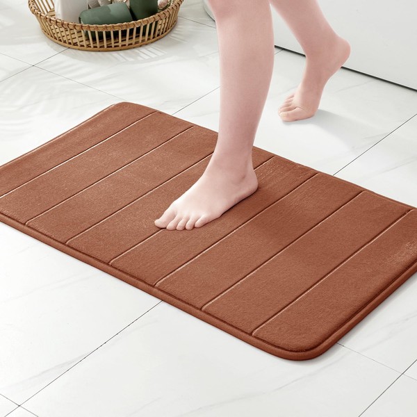 MIULEE 1 Piece Bath Mat Absorbent Memory Foam Hydrophilic Non-Slip