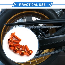VekAuto 6 Pcs Motorcycle Bolts Screws, M6 x 20mm Universal for Motor Bike Metal Orange