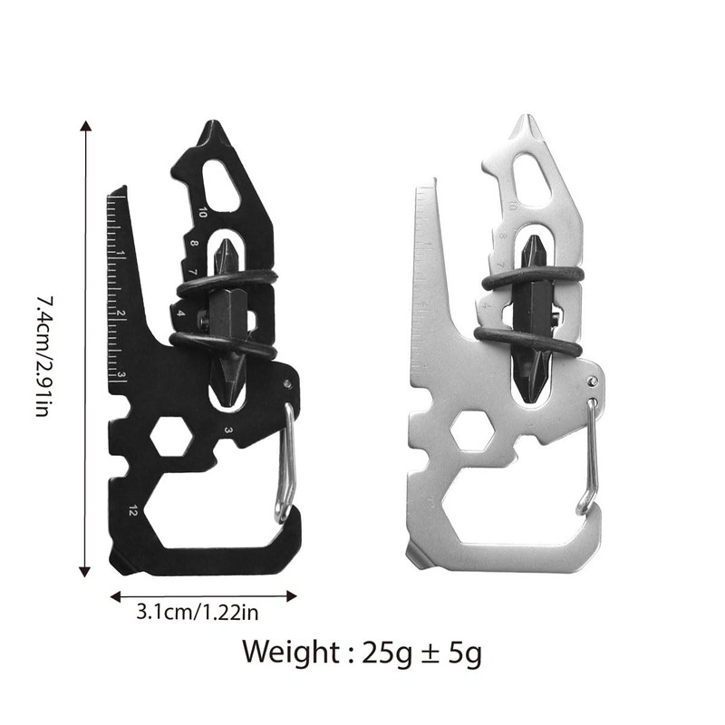 AIMALL Portable 7-in-1 Stainless Steel Tool Card, EDC Multi-Function Tool