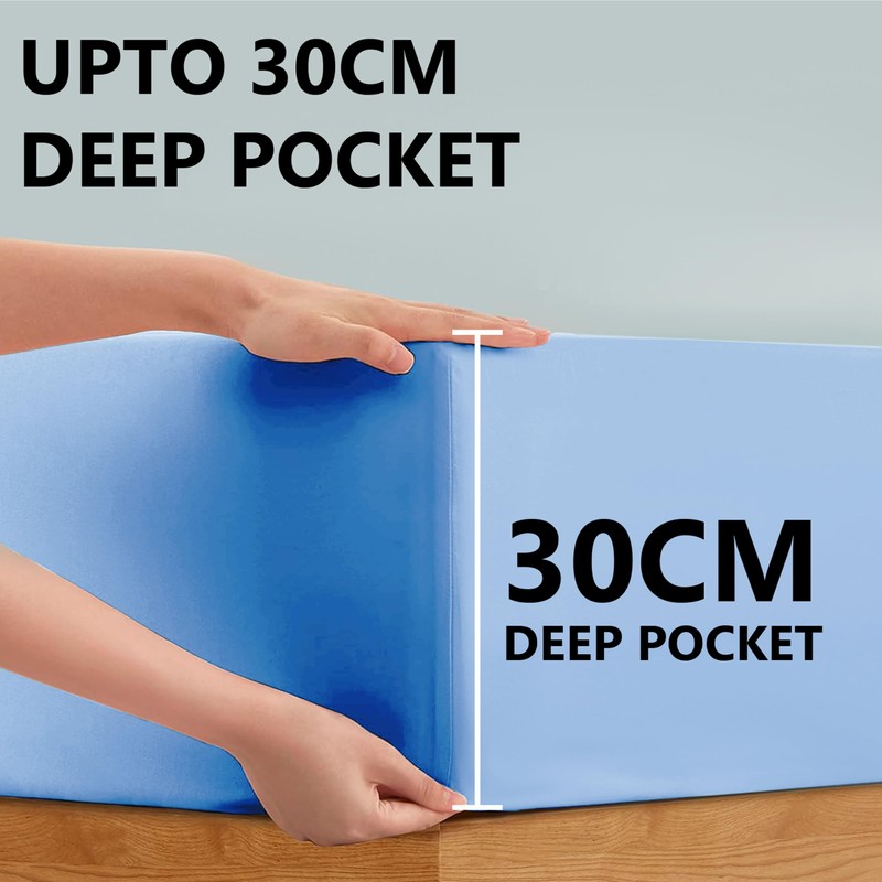 My home store Fitted Sheet 100% Egyptian Cotton 300TC Hotel
